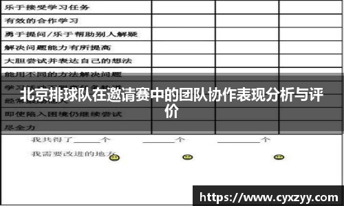 北京排球队在邀请赛中的团队协作表现分析与评价